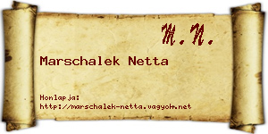 Marschalek Netta névjegykártya